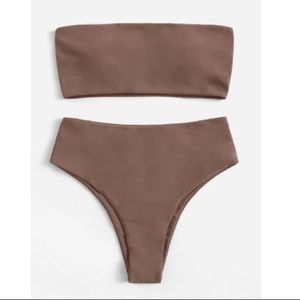 Shein brown high-waisted bikini